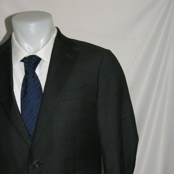 Suitsupply Vitale Barberis Super 110 Solid Charcoal Two Button Suit Jacket 38R